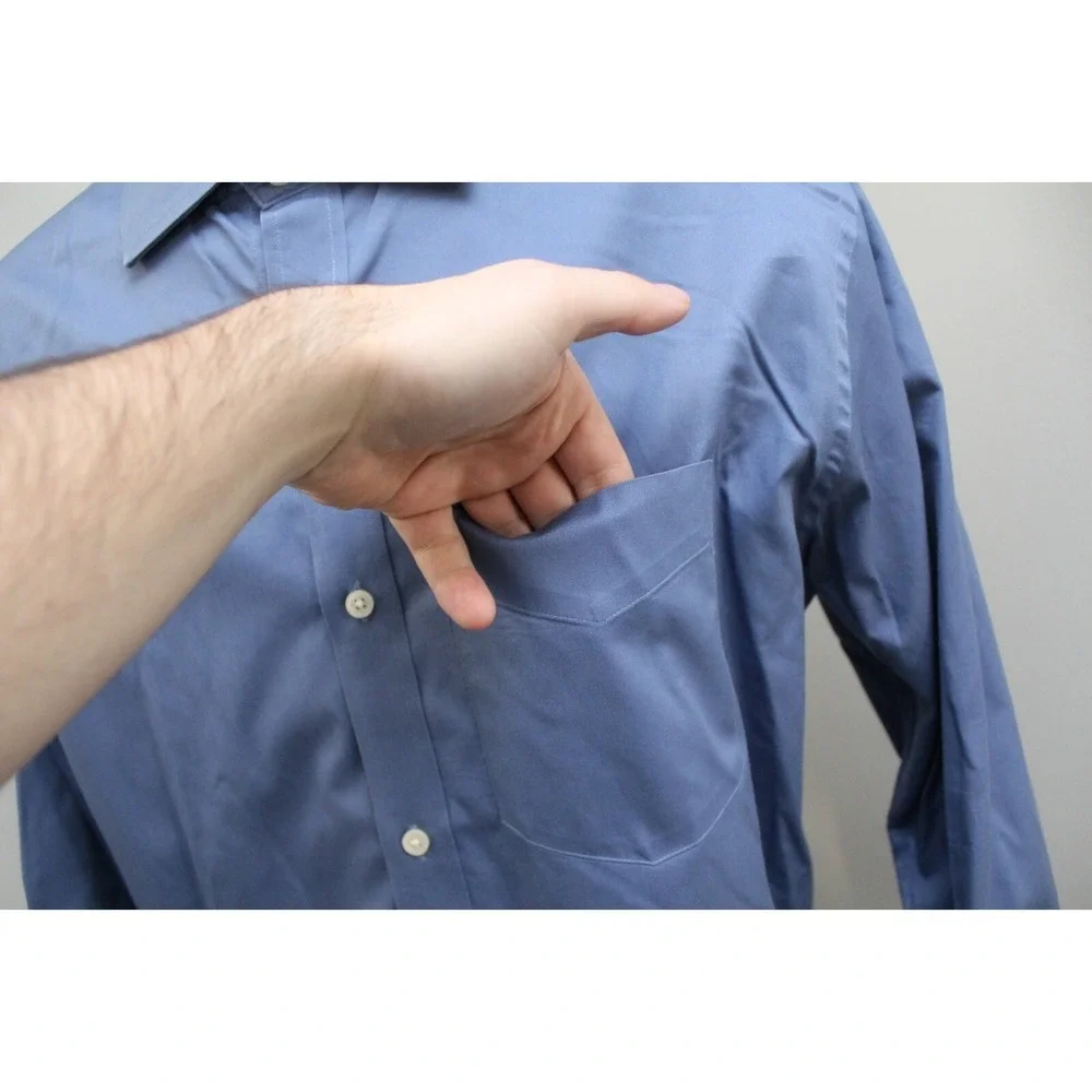 Banana‎ Republic Dress Shirt Blue Long Sleeve Button Up Mens XL 17-17.5